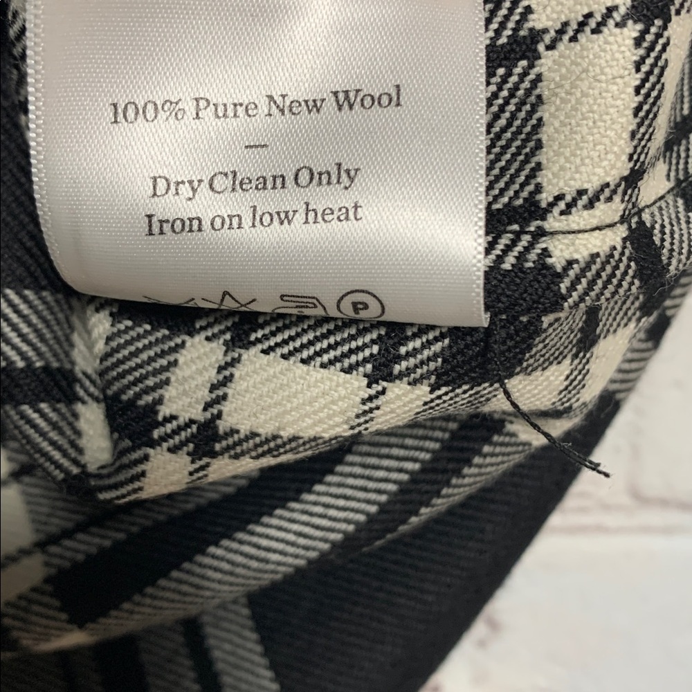 Geysir Icelandic Black Cream Plaid Wool Shirt Dress Size S 38” - Picture 5 of 6